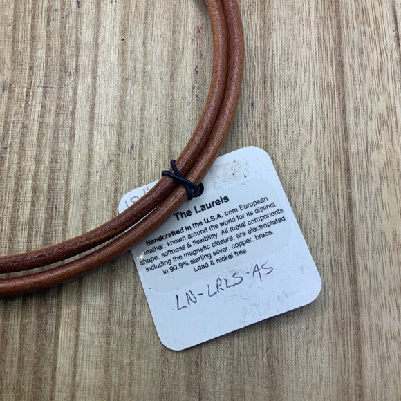 Diana Kauffman NWT " The Laurels" Leather Choker Necklace - Picture 6 of 6